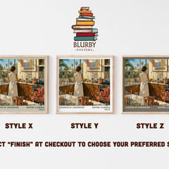 Lessons in Chemistry literary print in frame leaning in hallway – contemporary fiction wall art