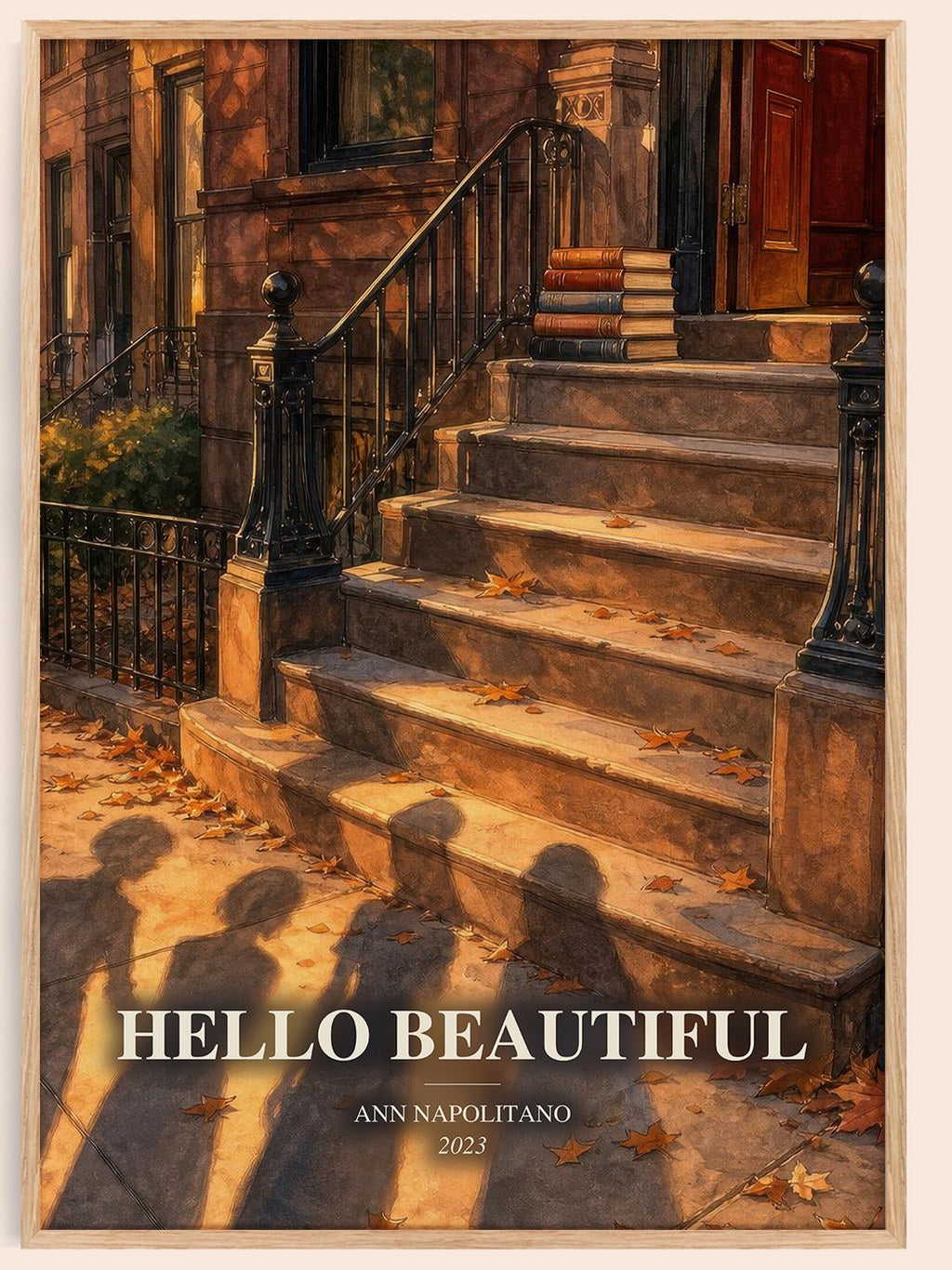 Hello Beautiful watercolour book poster by Ann Napolitano – framed literary art print