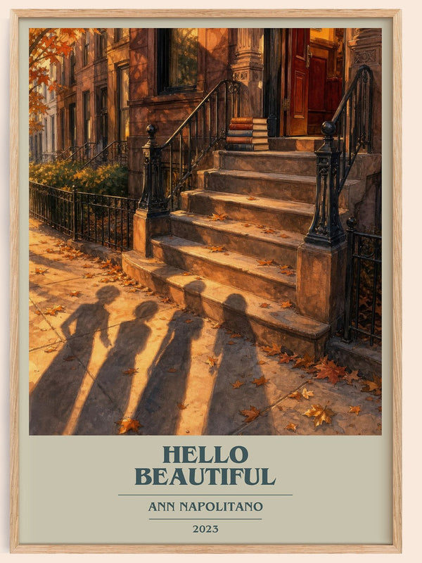 Hello Beautiful book cover book poster by Ann Napolitano – framed literary art print