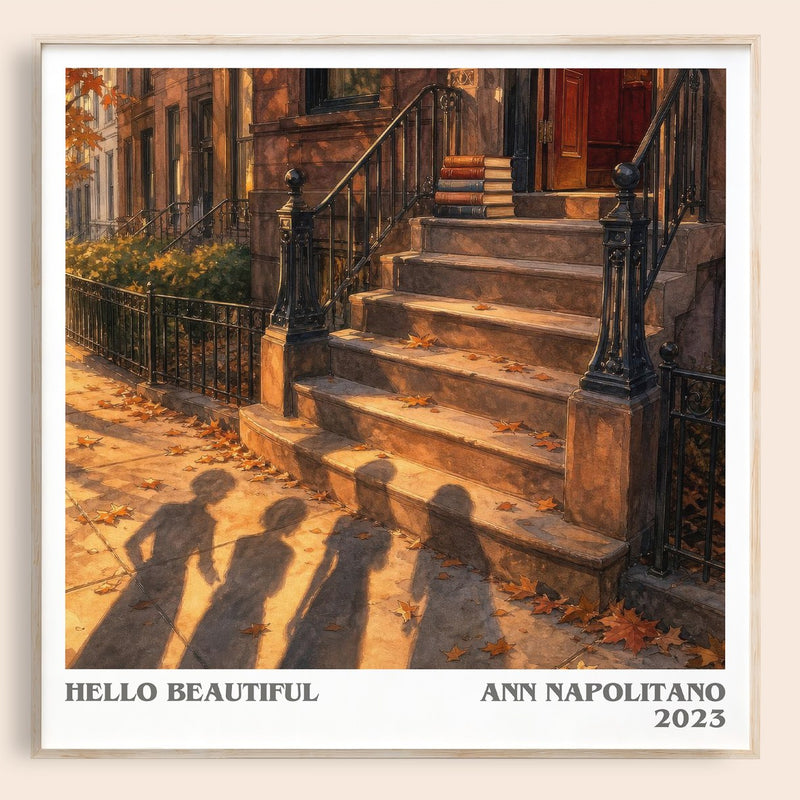 Hello Beautiful literary book poster by Ann Napolitano – framed literary art print