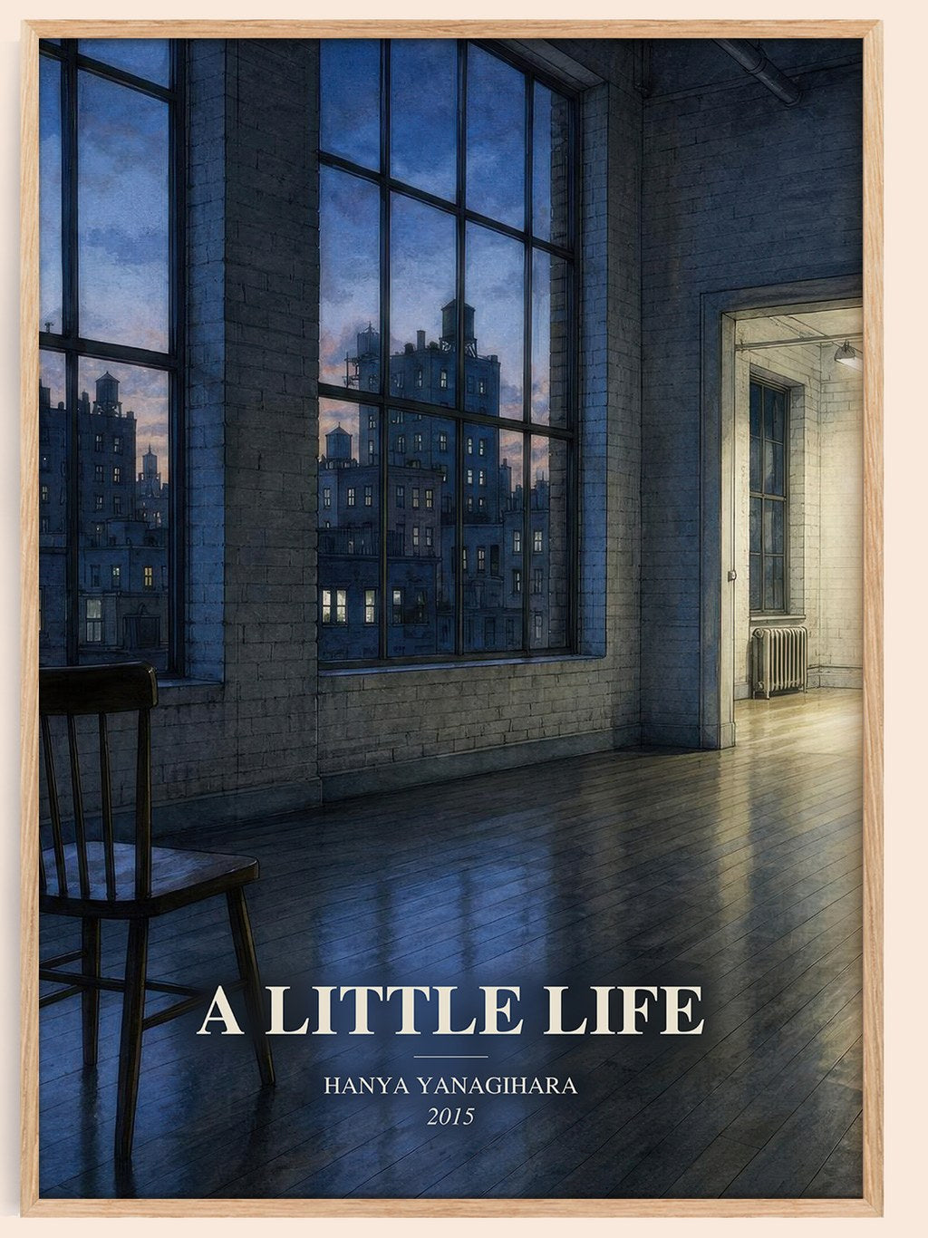 A Little Life watercolour book poster by Hanya Yanagihara – framed literary art print