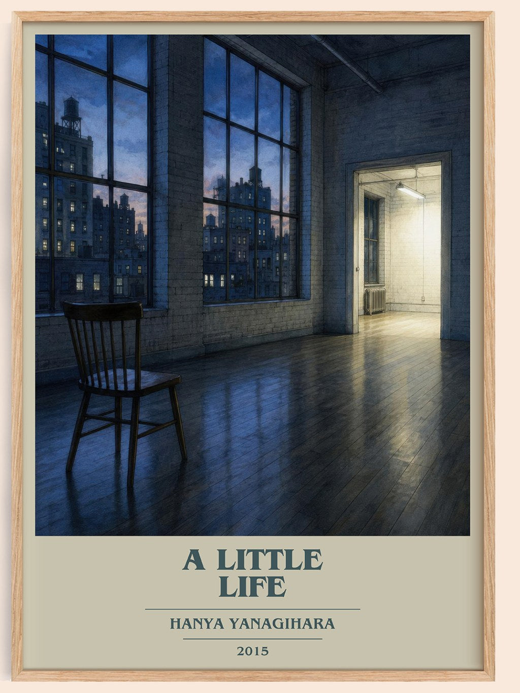 A Little Life book cover book poster by Hanya Yanagihara – framed literary art print