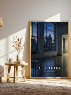 A Little Life watercolour print in frame leaning in hallway – literary fiction wall art