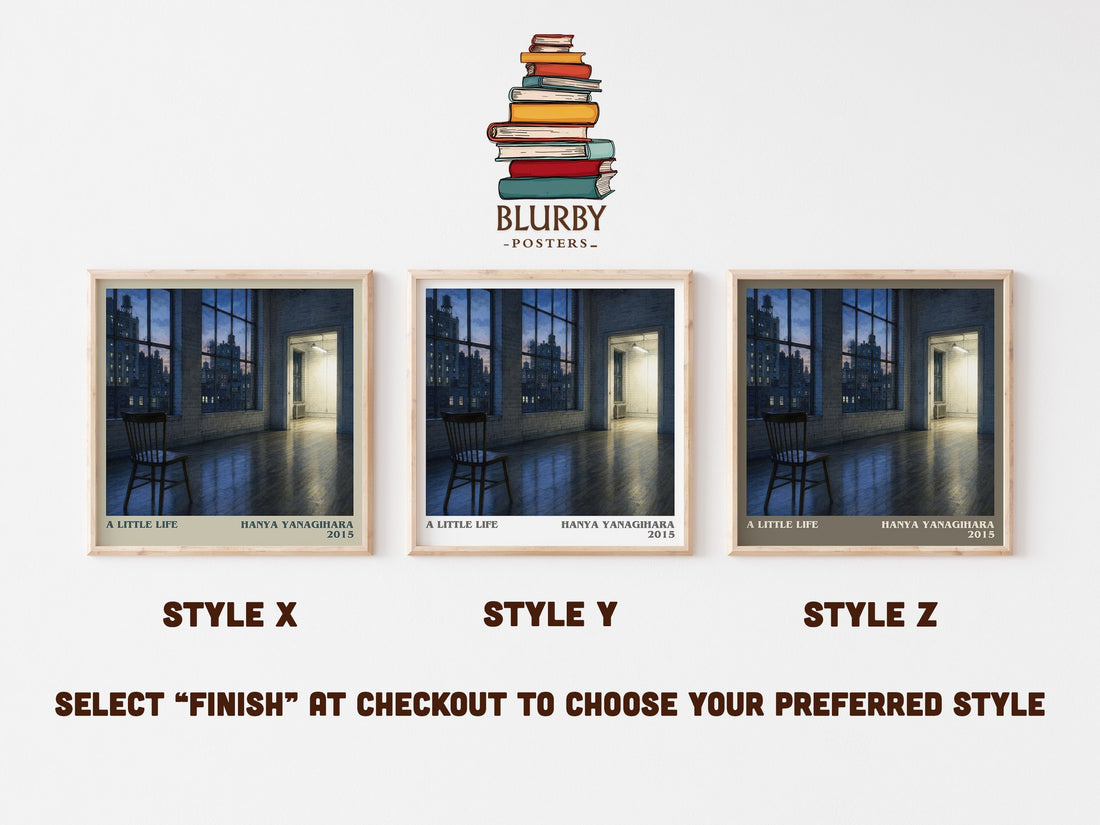 A Little Life literary print in frame leaning in hallway – literary fiction wall art (mockup)