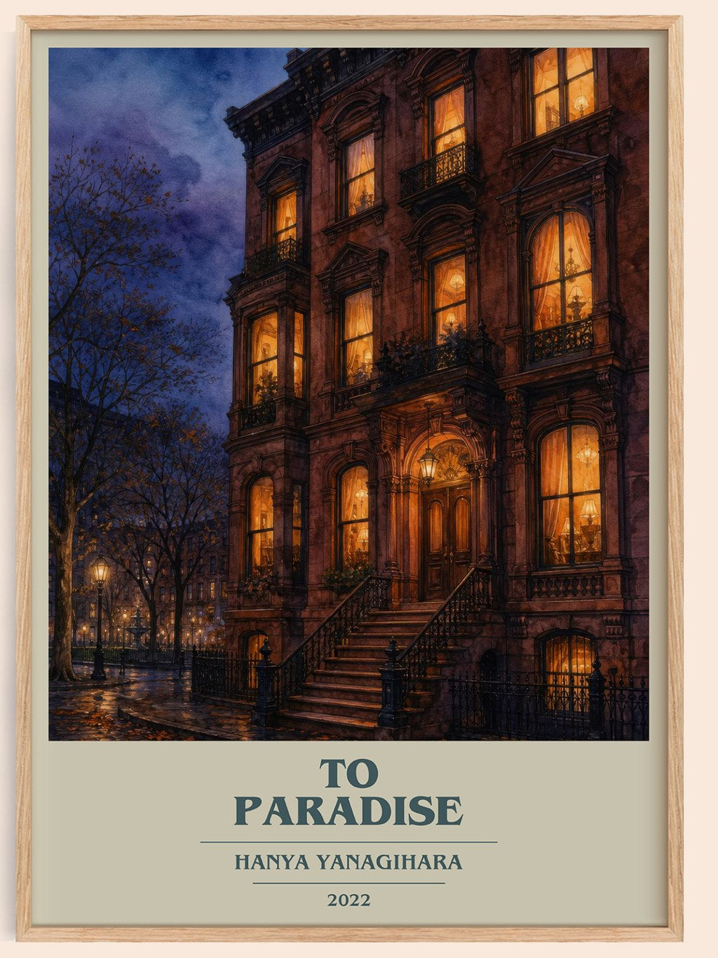 To Paradise book cover book poster by Hanya Yanagihara – framed literary art print