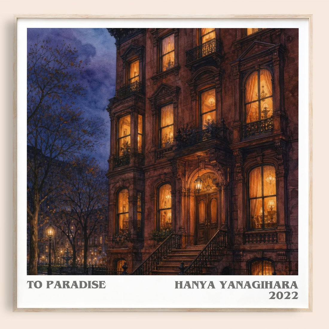 To Paradise literary book poster by Hanya Yanagihara – framed literary art print