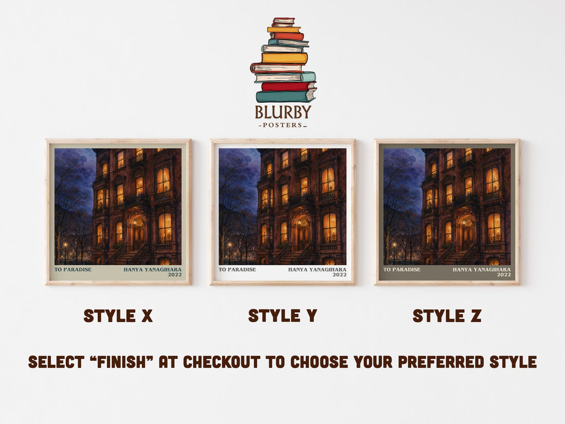 To Paradise literary print in frame leaning in hallway – literary fiction wall art (mockup)