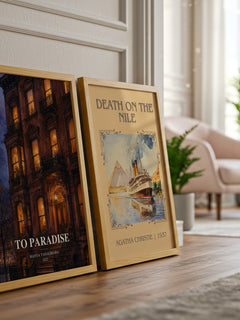 To Paradise watercolour print framed by window – literary home decor