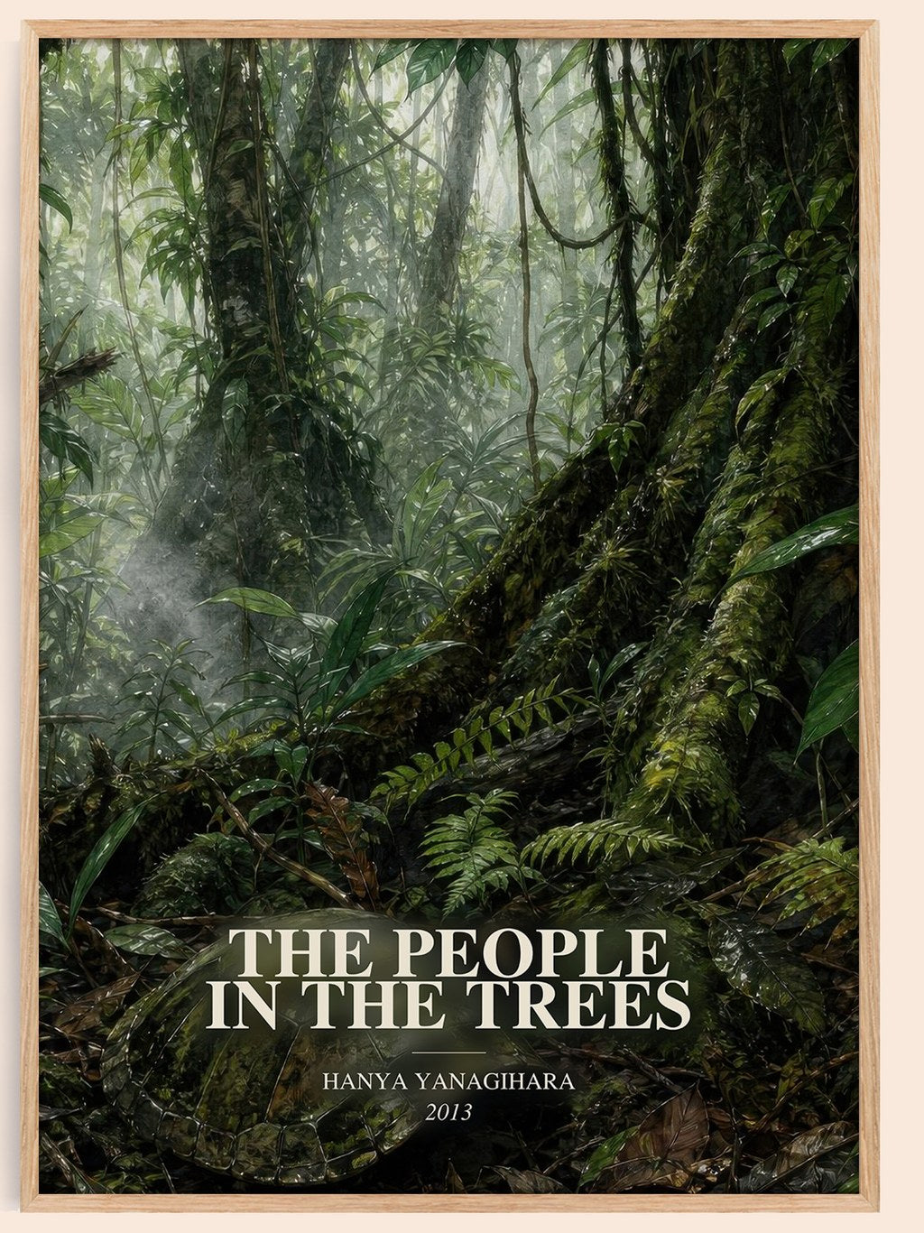 The People in the Trees watercolour book poster by Hanya Yanagihara – framed literary art print