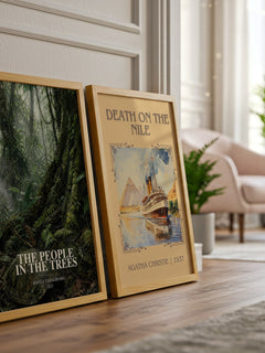 The People in the Trees watercolour print framed by window – literary home decor