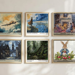 The People in the Trees Literary Art Print by Hanya Yanagihara – square print in a six-frame gallery wall