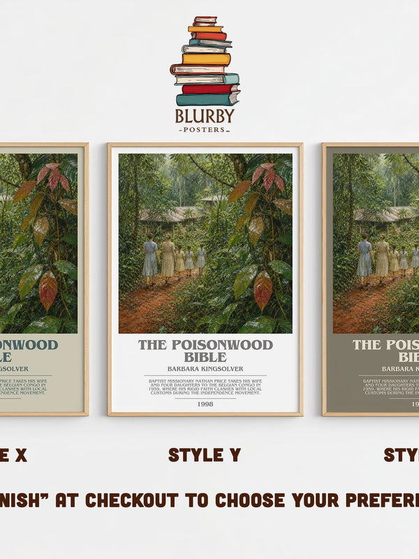 The Poisonwood Bible bookish print in frame leaning in hallway – literary fiction wall art