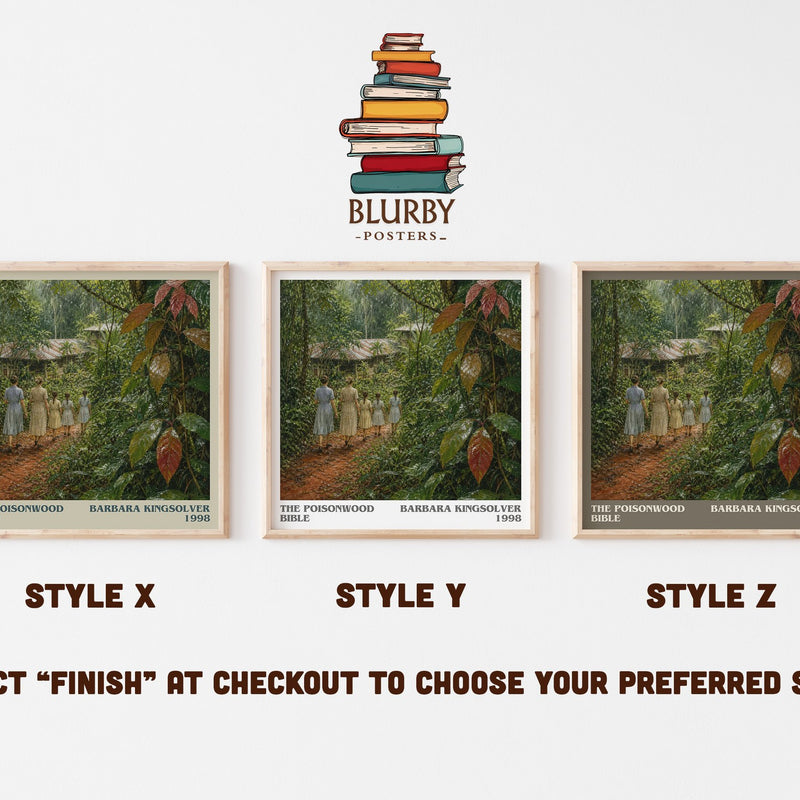 The Poisonwood Bible literary print in frame leaning in hallway – literary fiction wall art