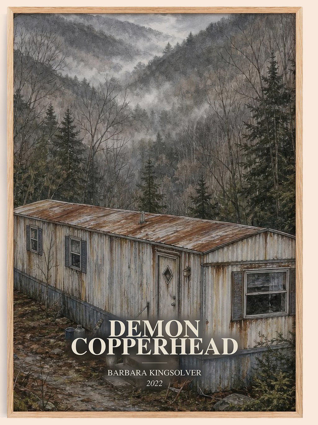 Demon Copperhead watercolour book poster by Barbara Kingsolver – framed literary art print