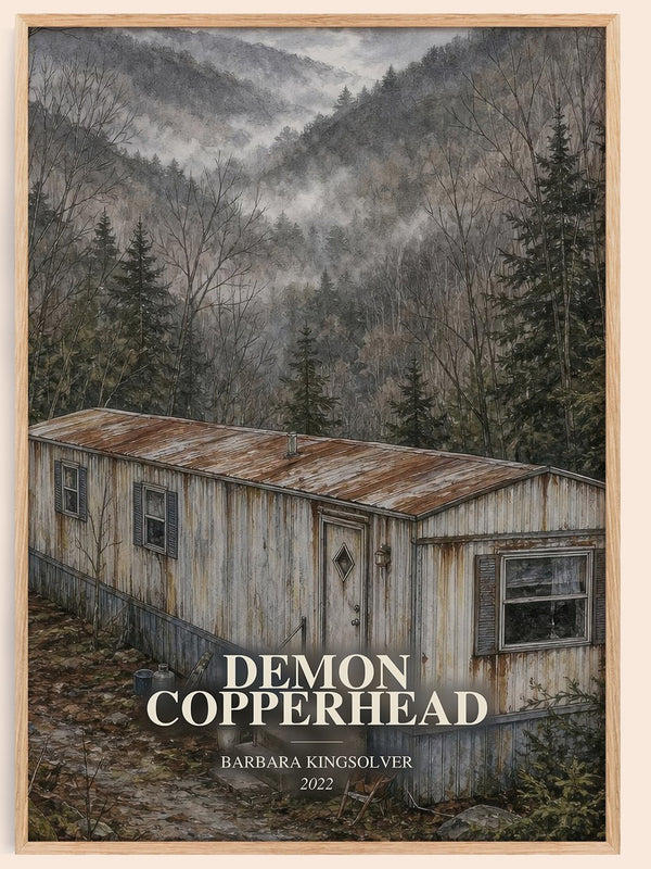 Demon Copperhead watercolour book poster by Barbara Kingsolver – framed literary art print