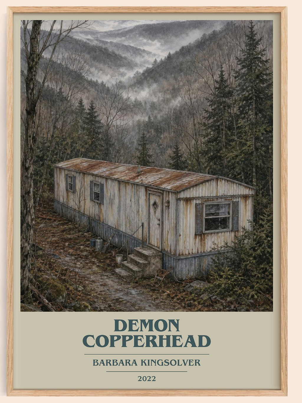 Demon Copperhead book cover book poster by Barbara Kingsolver – framed literary art print