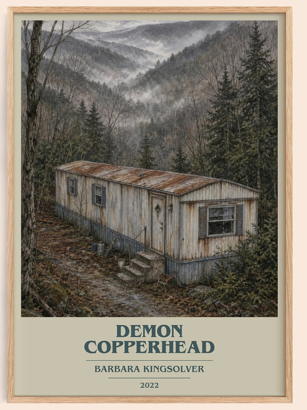 Demon Copperhead book cover book poster by Barbara Kingsolver – framed literary art print