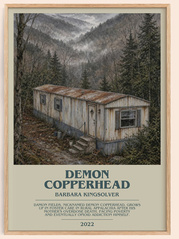 Demon Copperhead bookish book poster by Barbara Kingsolver – framed literary art print