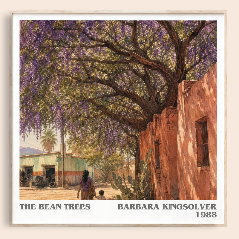 The Bean Trees literary book poster by Barbara Kingsolver – framed literary art print