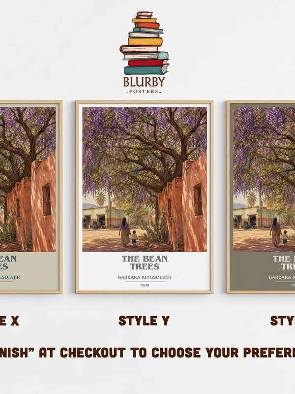 The Bean Trees book cover print in frame leaning in hallway – contemporary fiction wall art