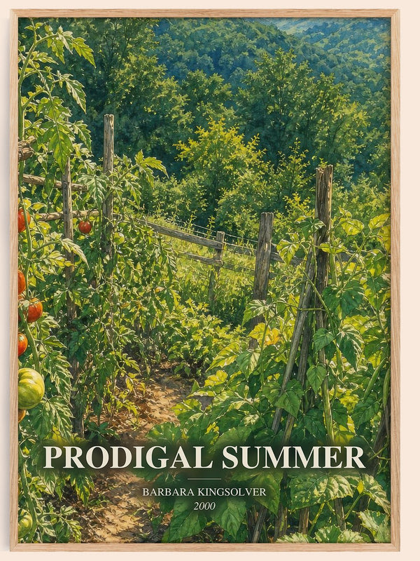 Prodigal Summer watercolour book poster by Barbara Kingsolver – framed literary art print