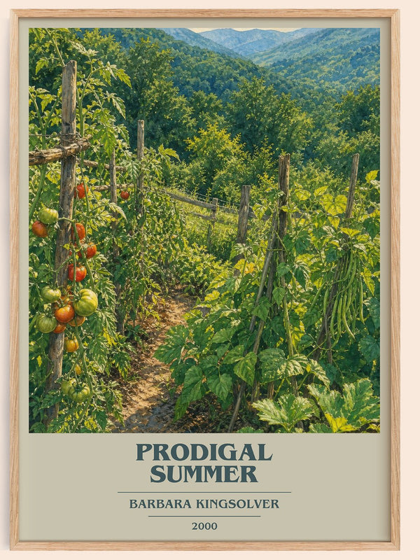 Prodigal Summer book cover book poster by Barbara Kingsolver – framed literary art print