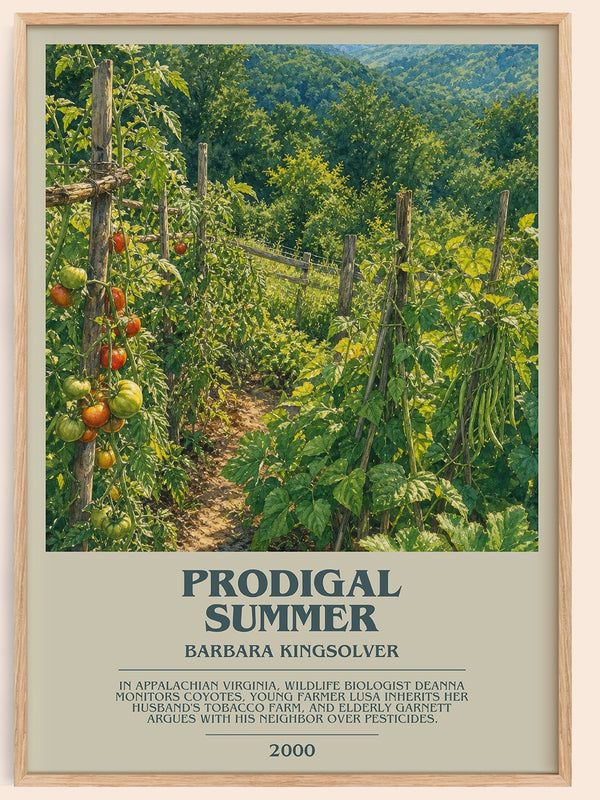 Prodigal Summer bookish book poster by Barbara Kingsolver – framed literary art print