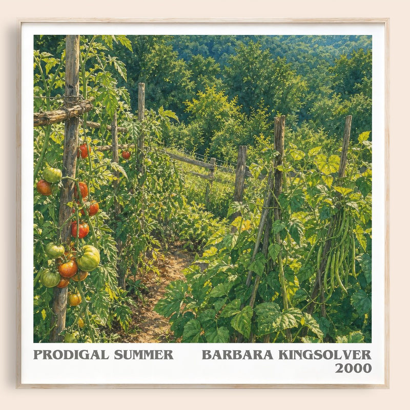 Prodigal Summer literary book poster by Barbara Kingsolver – framed literary art print