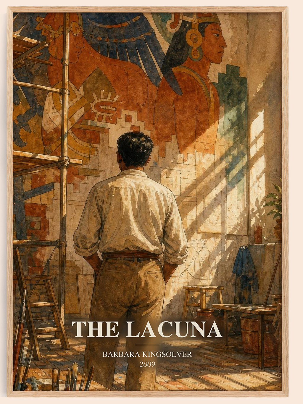 The Lacuna watercolour book poster by Barbara Kingsolver – framed literary art print
