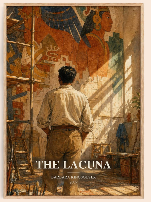 The Lacuna watercolour book poster by Barbara Kingsolver – framed literary art print