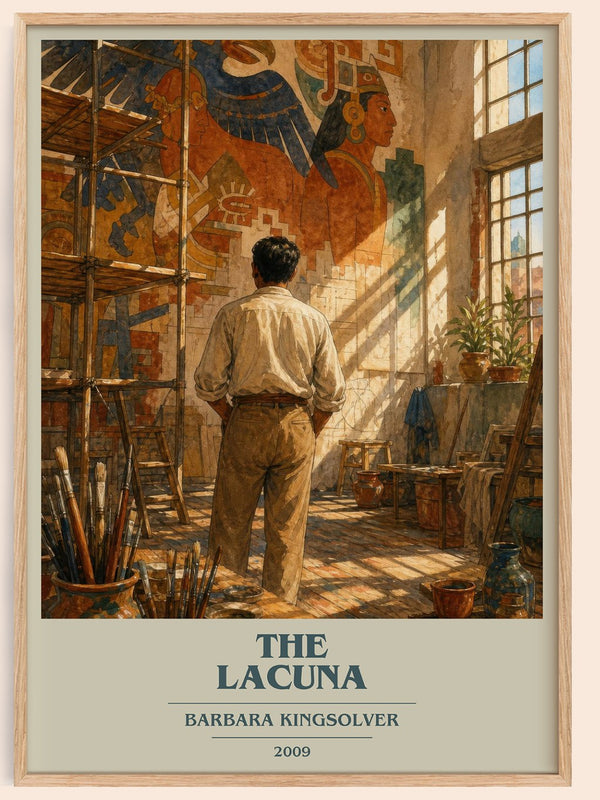 The Lacuna book cover book poster by Barbara Kingsolver – framed literary art print