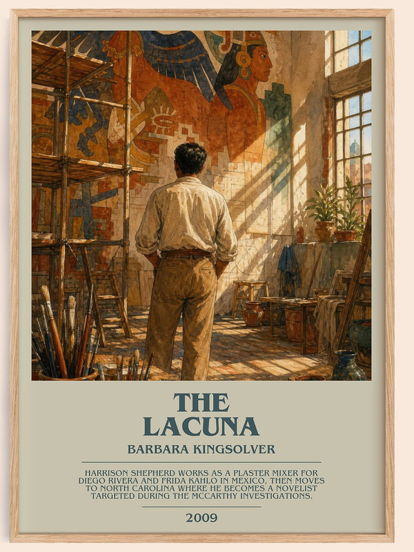 The Lacuna bookish book poster by Barbara Kingsolver – framed literary art print