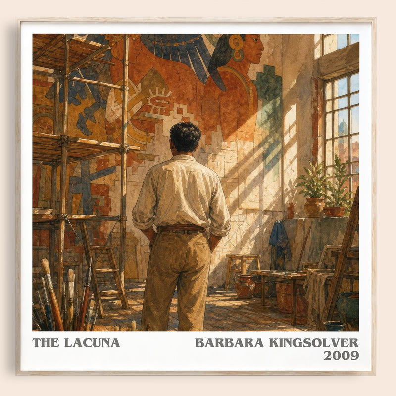 The Lacuna literary book poster by Barbara Kingsolver – framed literary art print