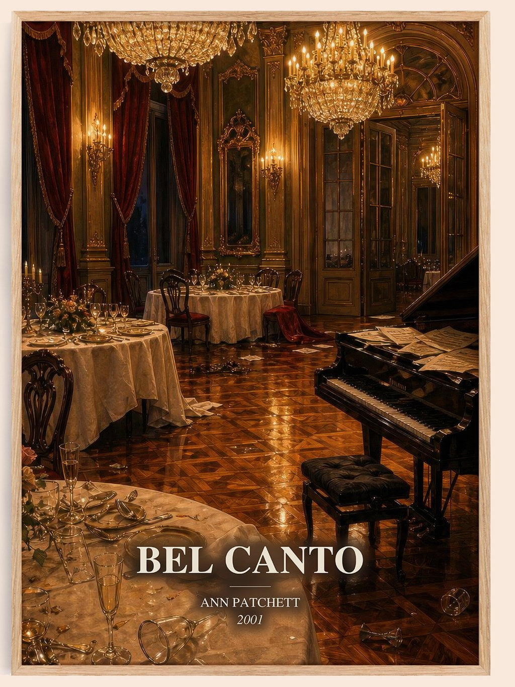 Bel Canto watercolour book poster by Ann Patchett – framed literary art print