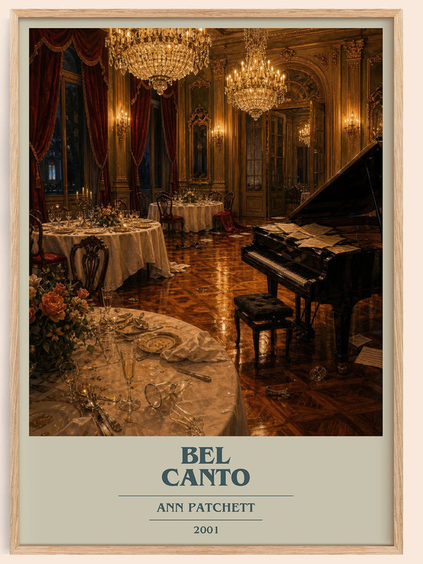Bel Canto book cover book poster by Ann Patchett – framed literary art print