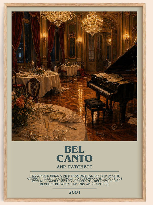 Bel Canto bookish book poster by Ann Patchett – framed literary art print