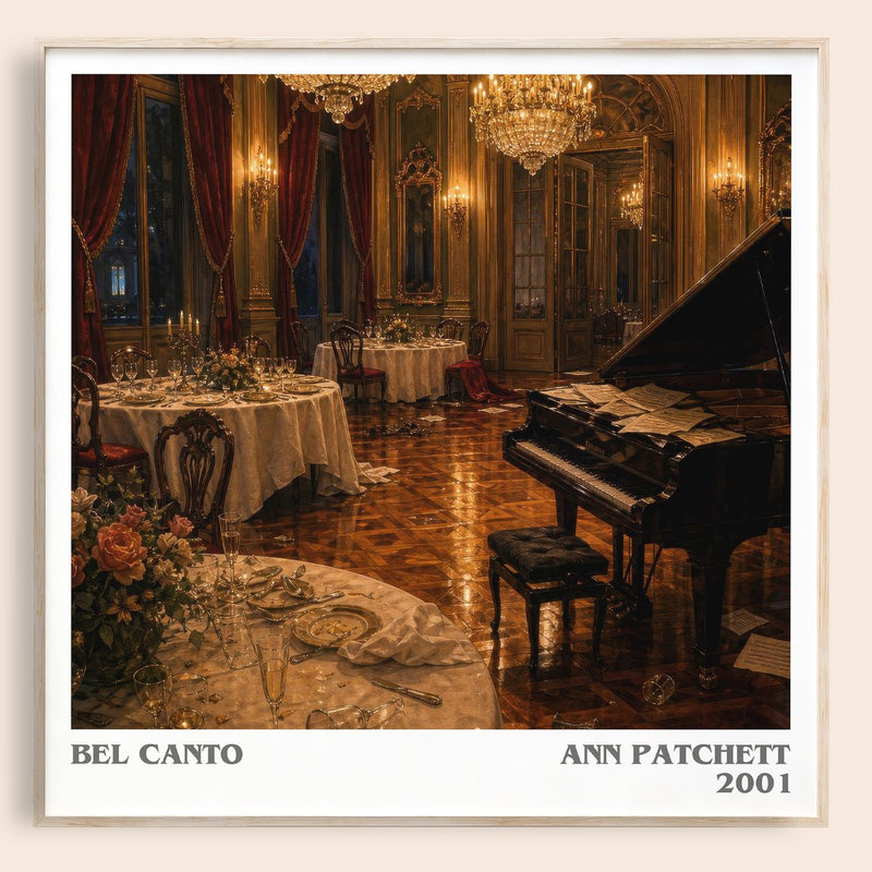 Bel Canto literary book poster by Ann Patchett – framed literary art print