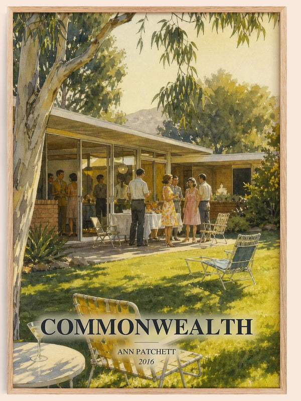 Commonwealth watercolour book poster by Ann Patchett – framed literary art print