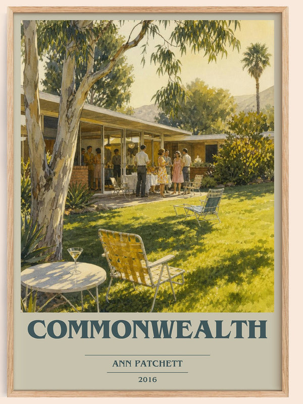 Commonwealth book cover book poster by Ann Patchett – framed literary art print