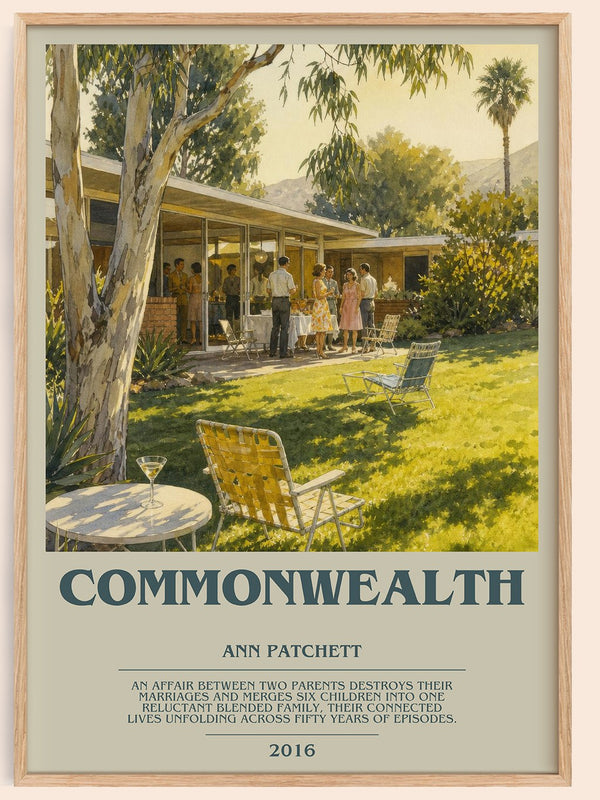 Commonwealth bookish book poster by Ann Patchett – framed literary art print