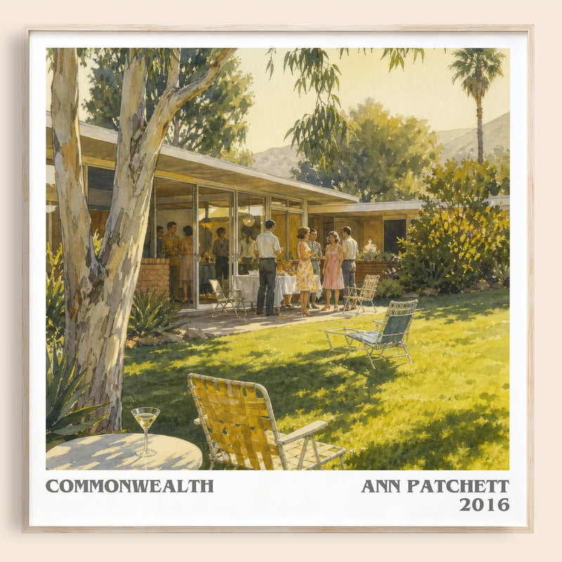 Commonwealth literary book poster by Ann Patchett – framed literary art print