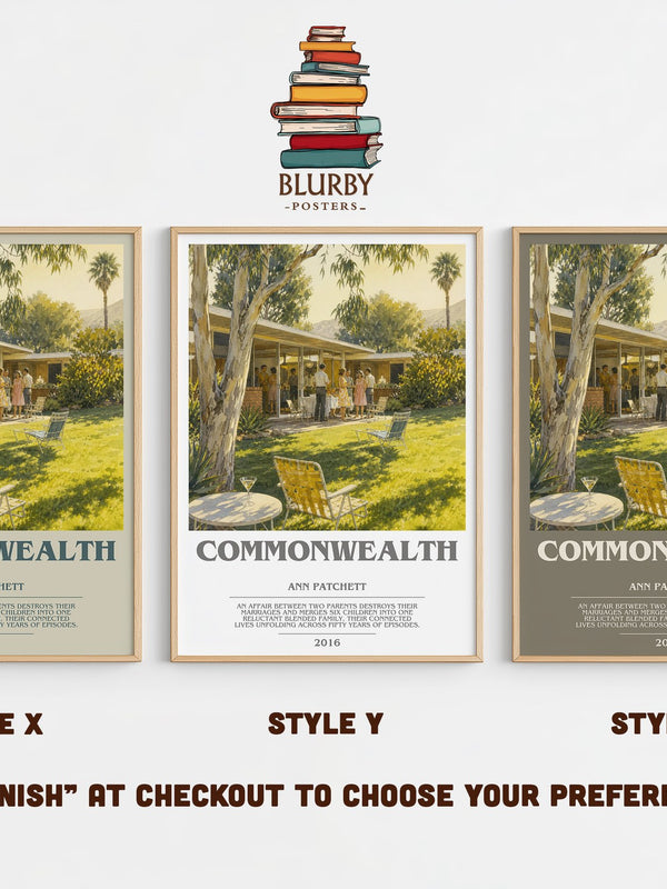 Commonwealth bookish print in frame leaning in hallway – literary fiction wall art