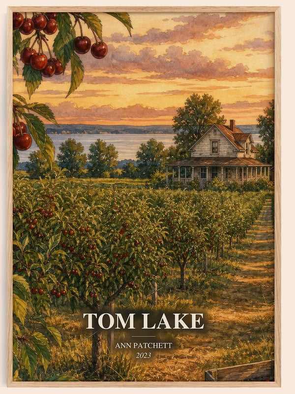 Tom Lake watercolour book poster by Ann Patchett – framed literary art print