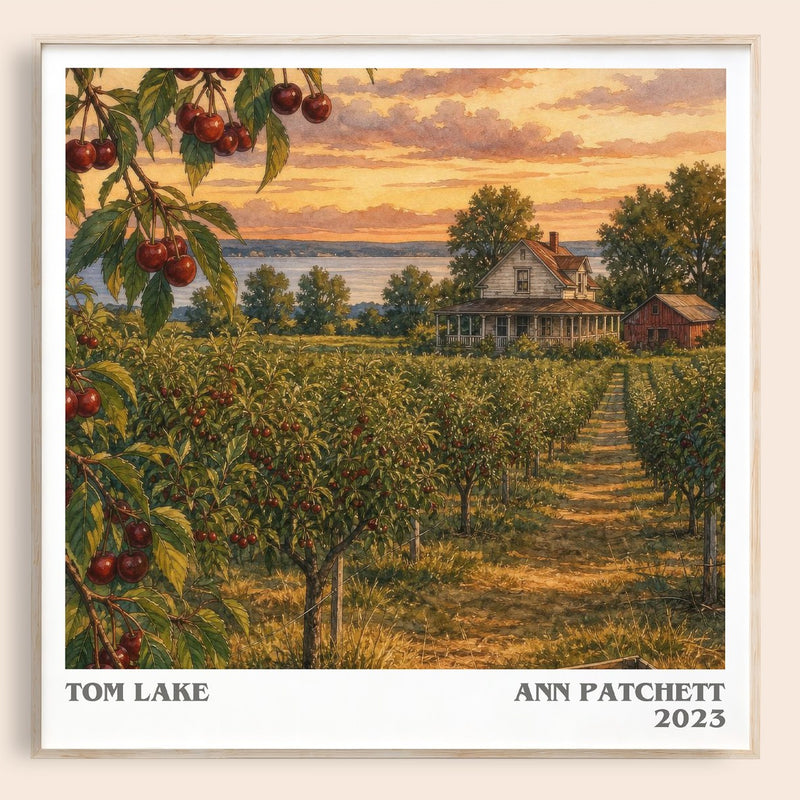 Tom Lake literary book poster by Ann Patchett – framed literary art print