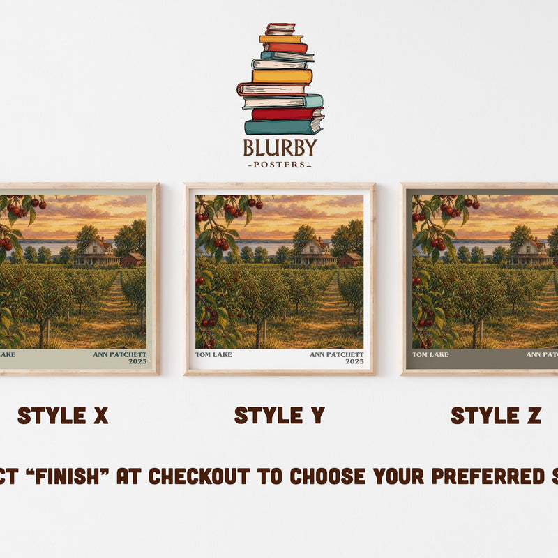 Tom Lake literary print in frame leaning in hallway – contemporary fiction wall art