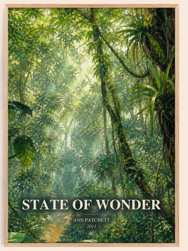 State of Wonder watercolour book poster by Ann Patchett – framed literary art print