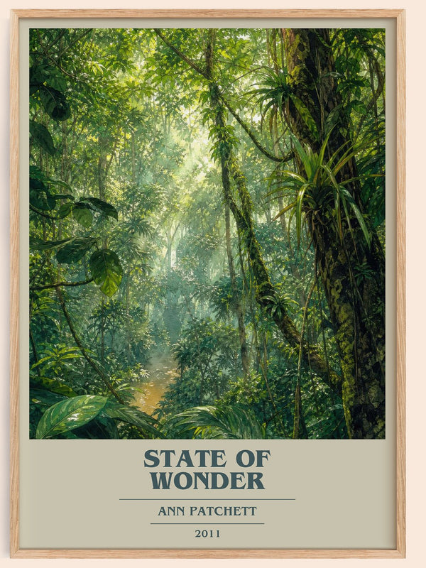 State of Wonder book cover book poster by Ann Patchett – framed literary art print