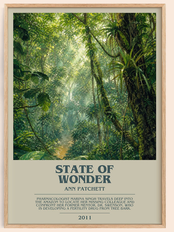 State of Wonder bookish book poster by Ann Patchett – framed literary art print
