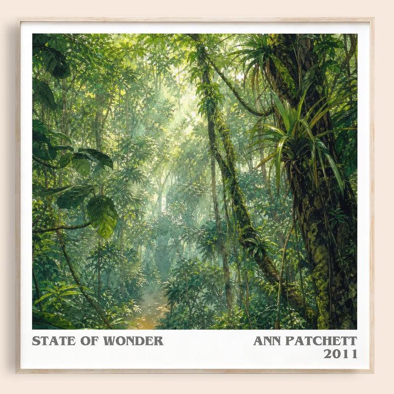 State of Wonder literary book poster by Ann Patchett – framed literary art print