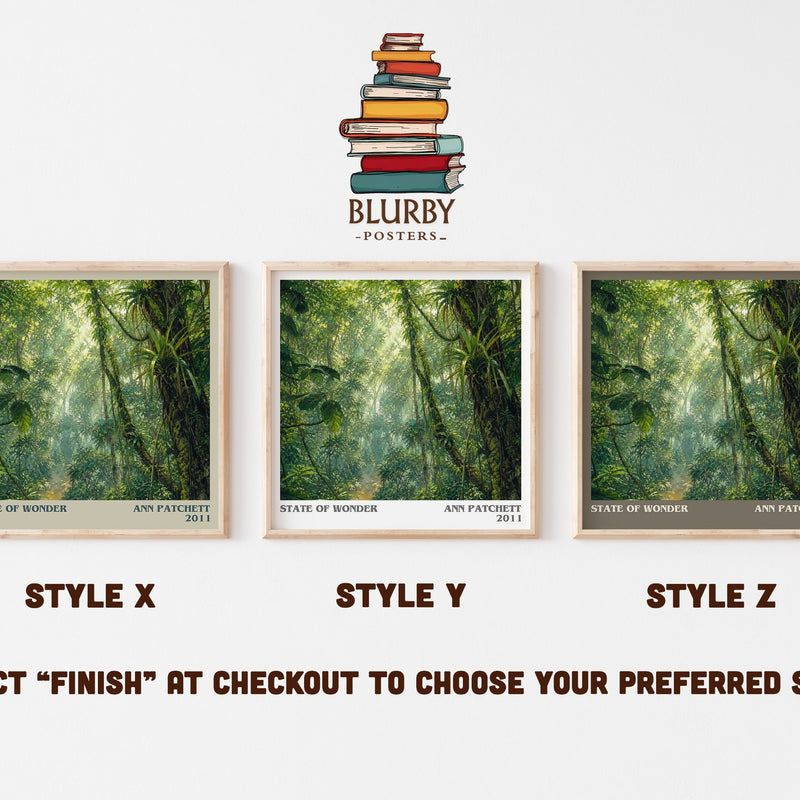 State of Wonder literary print in frame leaning in hallway – literary fiction wall art
